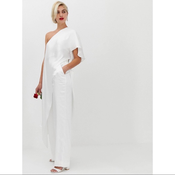 ASOS Ivory White Satin Wide Leg Pant – NWT | 6 - Picture 3 of 4
